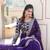 Faux Blooming Sequins Embroidered Readymade Gown with Dupatta     Purple Festive Wear