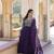 Faux Blooming Sequins Embroidered Readymade Gown with Dupatta     Purple Festive Wear
