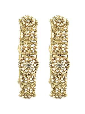 Set of 2 gold plated filigree kada bangle set 2
