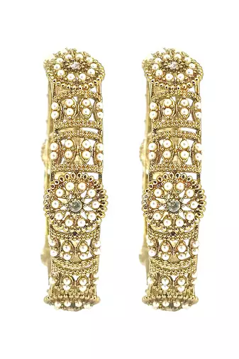 Set of 2 gold plated filigree kada bangle set