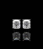 Pure 925 silver asscher cut moissanite diamonds studs for men & women