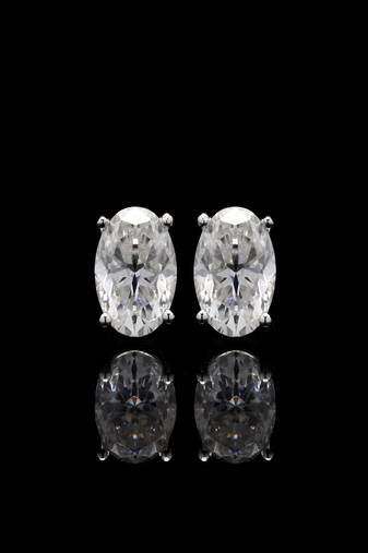 Pure 925 silver oval cut moissanite diamonds studs for men & women