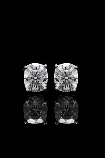 Pure 925 silver cushion cut moissanite diamonds studs for men & women