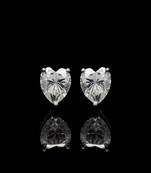 Pure 925 silver heart cut moissanite diamonds studs for men & women
