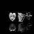 Pure 925 silver heart cut moissanite diamonds studs for men & women