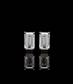 Pure 925 silver emerald cut moissanite diamonds studs for men & women