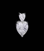 Pure 925 silver double heart moissanite pendant for women