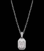 Pure 925 silver emerald cut three layer moissanite pendant for women