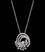 Pure 925 silver spiral flower moissanite pendant for women