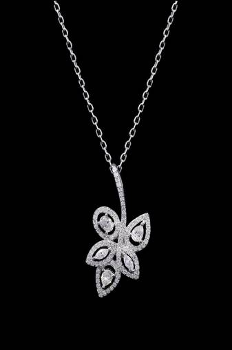 Pure 925 silver leaf moissanite pendant for women