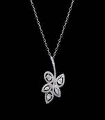 Pure 925 silver leaf moissanite pendant for women