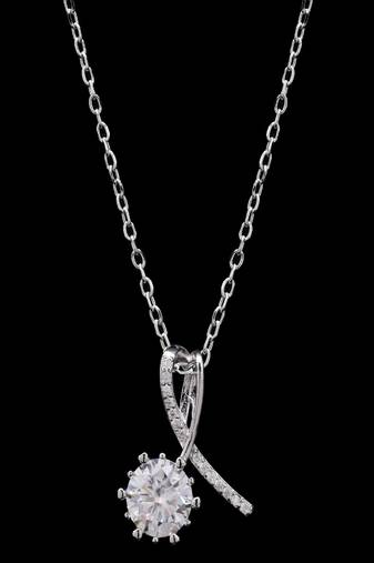 Pure 925 silver solitaire knot moissanite pendant for women