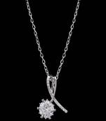 Pure 925 silver solitaire knot moissanite pendant for women