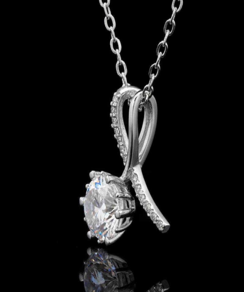 Pure 925 silver solitaire knot moissanite pendant for women