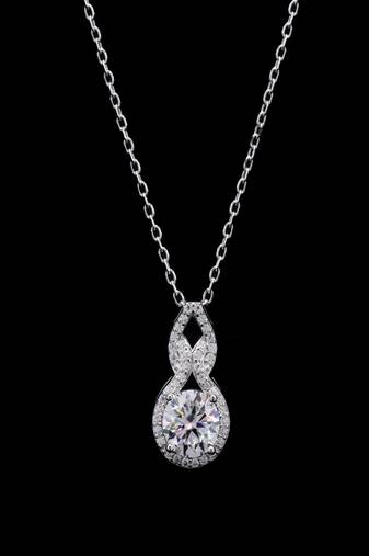 Pure 925 silver birth moissanite pendant for women
