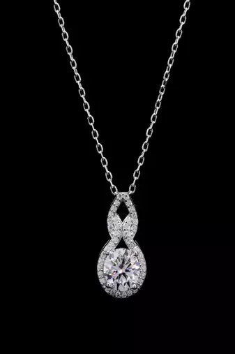 Pure 925 silver birth moissanite pendant for women