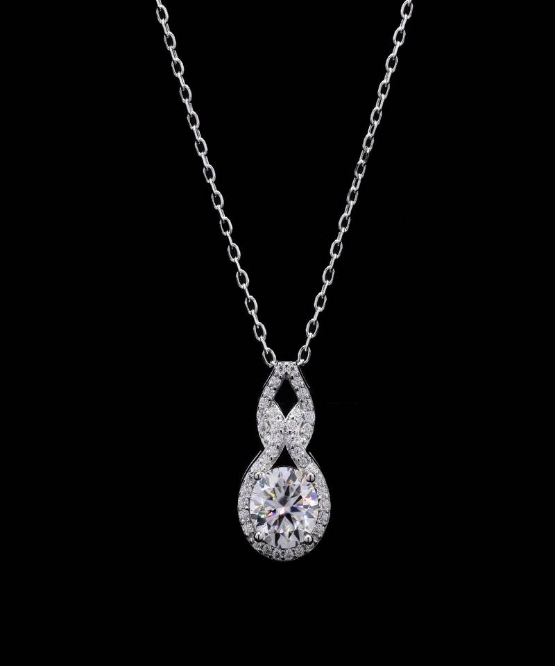 Pure 925 silver birth moissanite pendant for women