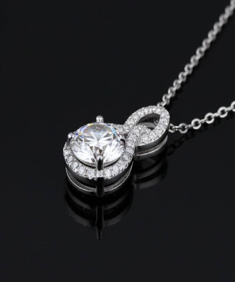 Pure 925 silver birth moissanite pendant for women