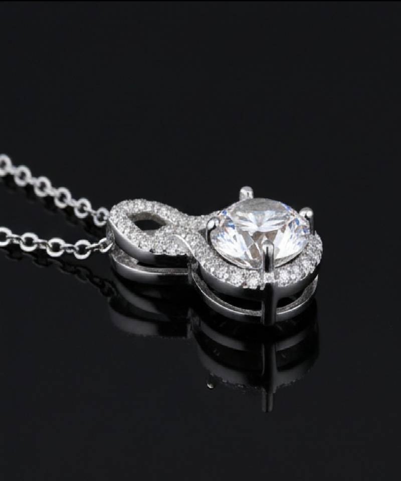 Pure 925 silver birth moissanite pendant for women