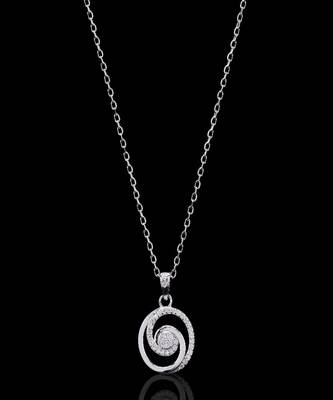 Pure 925 silver spiral moissanite pendant for women 1