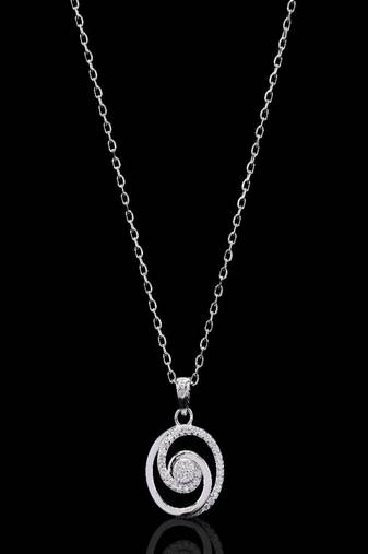 Pure 925 silver spiral moissanite pendant for women