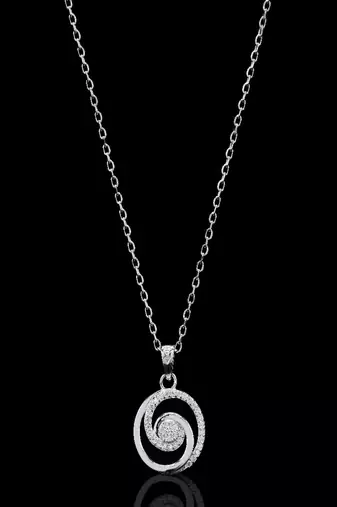 Pure 925 silver spiral moissanite pendant for women