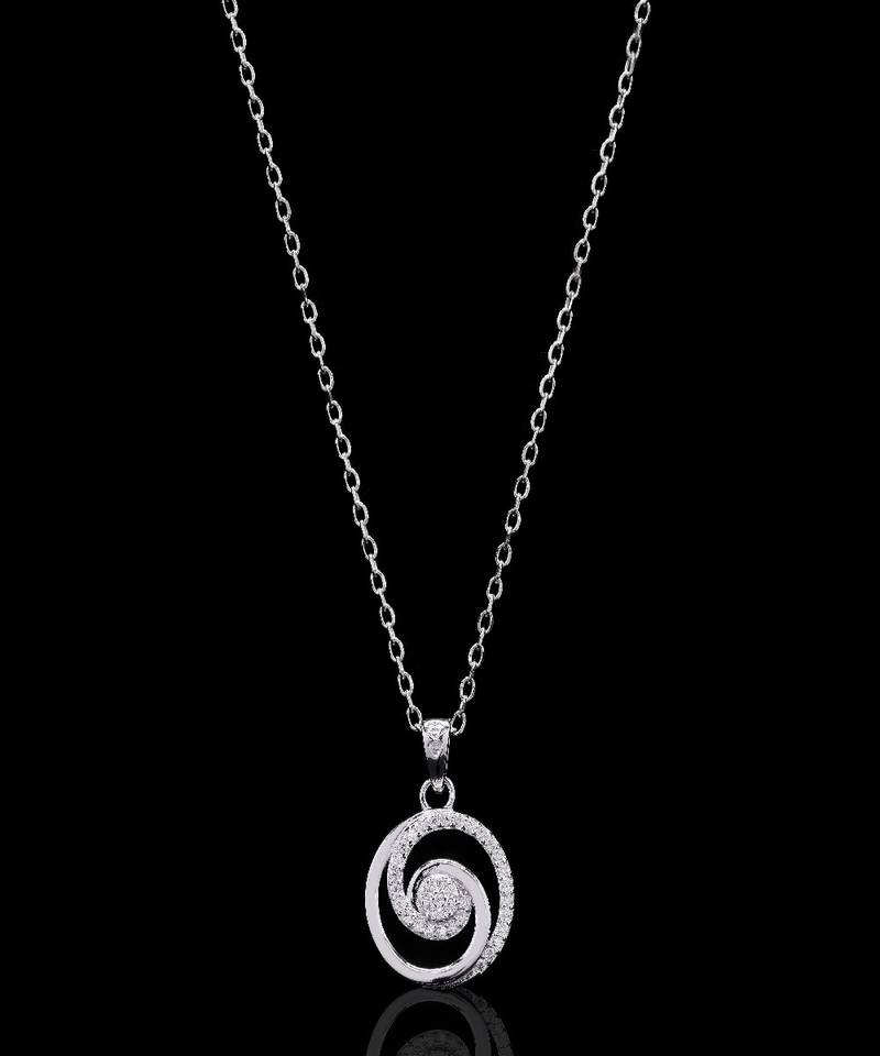 Pure 925 silver spiral moissanite pendant for women