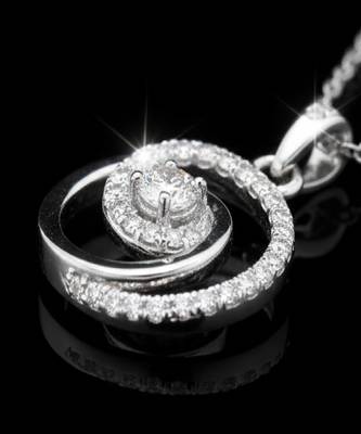 Pure 925 silver spiral moissanite pendant for women 2
