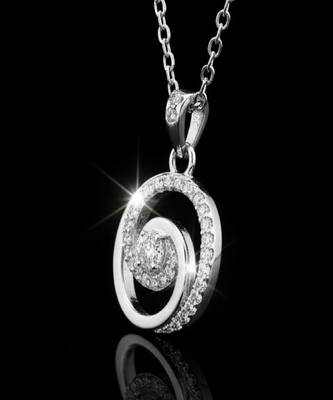 Pure 925 silver spiral moissanite pendant for women 3