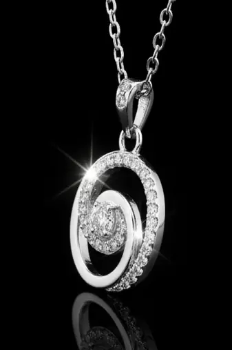 Pure 925 silver spiral moissanite pendant for women