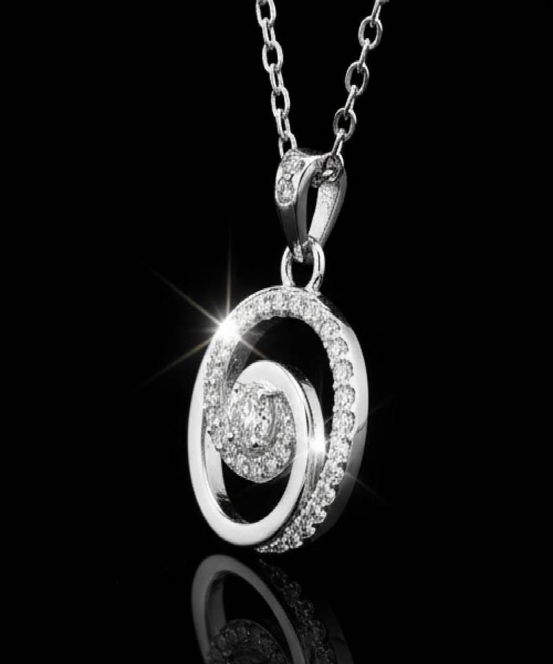 Pure 925 silver spiral moissanite pendant for women