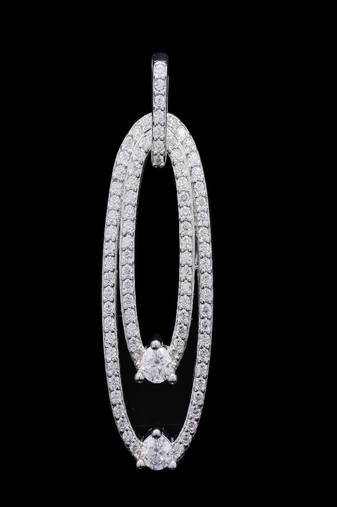 Pure 925 silver double pin moissanite pendant for women