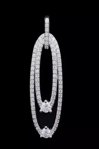 Pure 925 silver double pin moissanite pendant for women