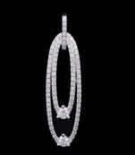 Pure 925 silver double pin moissanite pendant for women