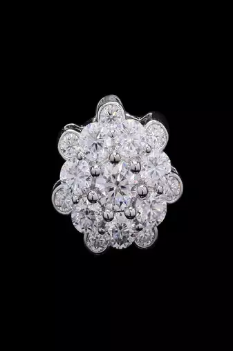 Pure 925 silver cluttered flower moissanite pendant for women