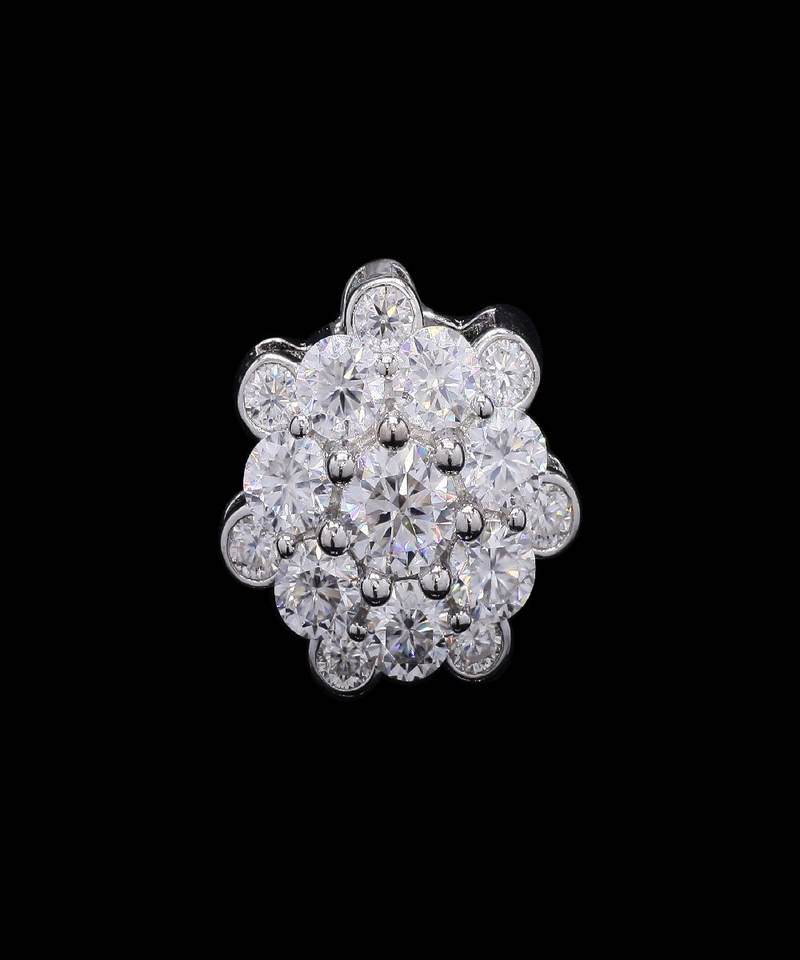 Pure 925 silver cluttered flower moissanite pendant for women