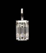 Pure 925 silver solitaire emerald cut moissanite pendant for women