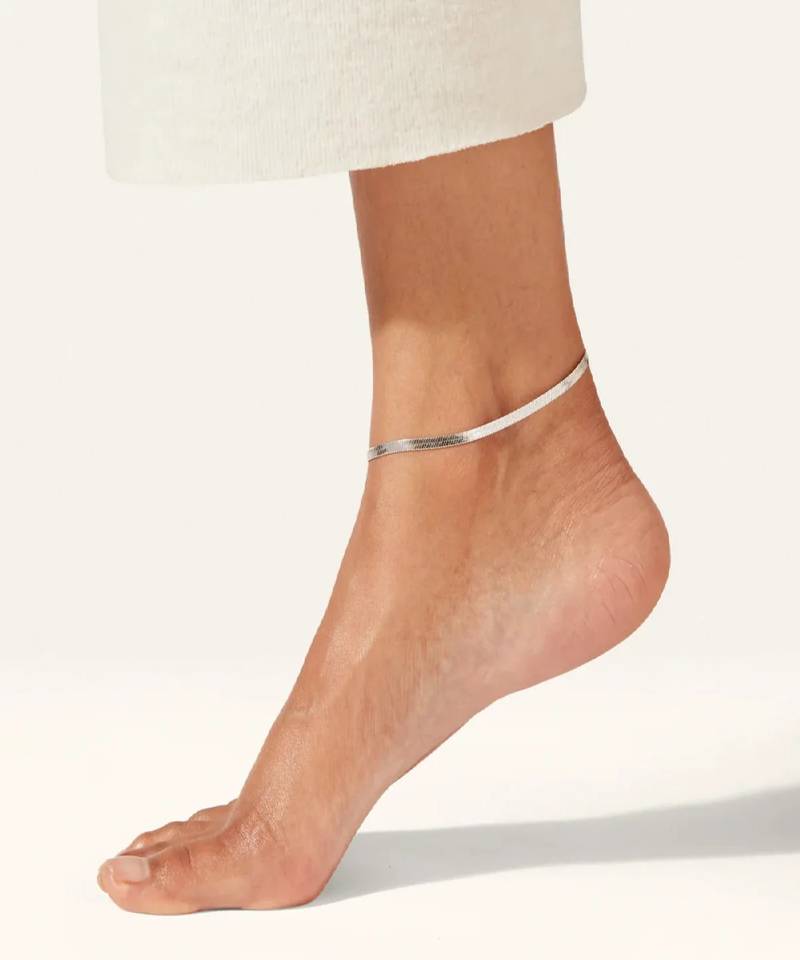 Pure 925 silver snake chain anklet for women - single