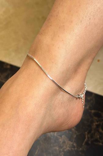 Pure 925 silver dissorted chain anklet for women - single