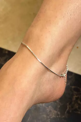 Pure 925 silver dissorted chain anklet for women - single