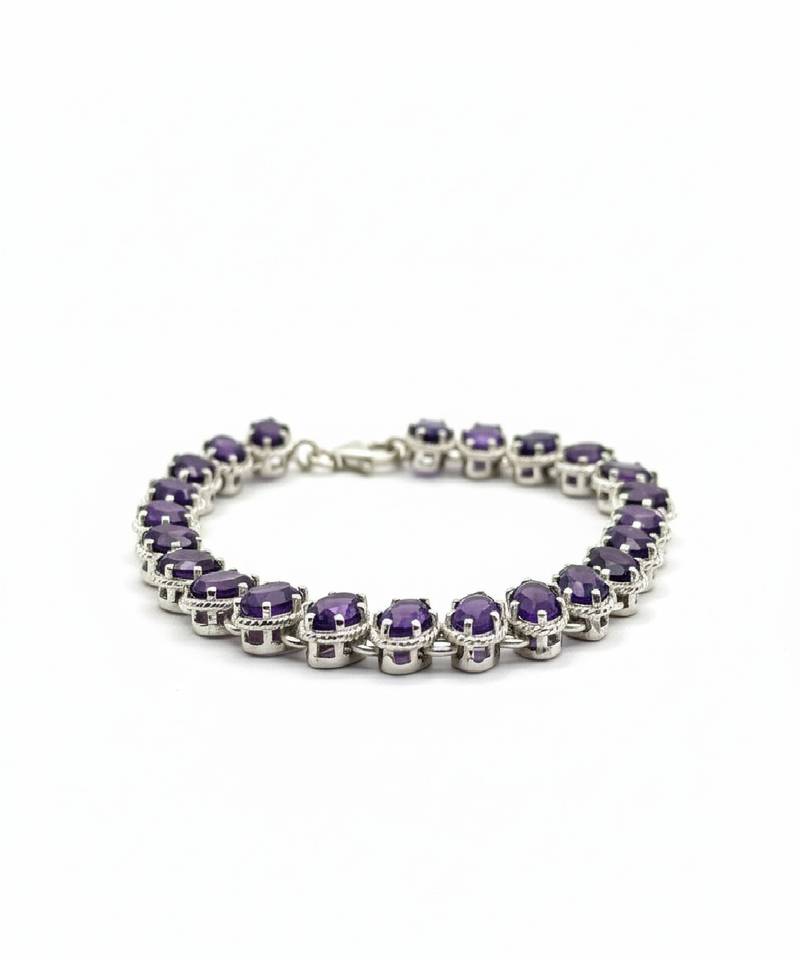 Pure 925 silver amethyst bracelet for women