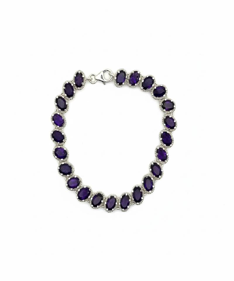 Pure 925 silver amethyst bracelet for women