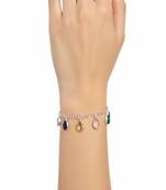 Pure 925 silver multi stone pear cut bracelet for women