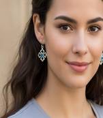 Pure 925 silver snow blue topaz earrings for women