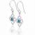 Pure 925 silver snow blue topaz earrings for women