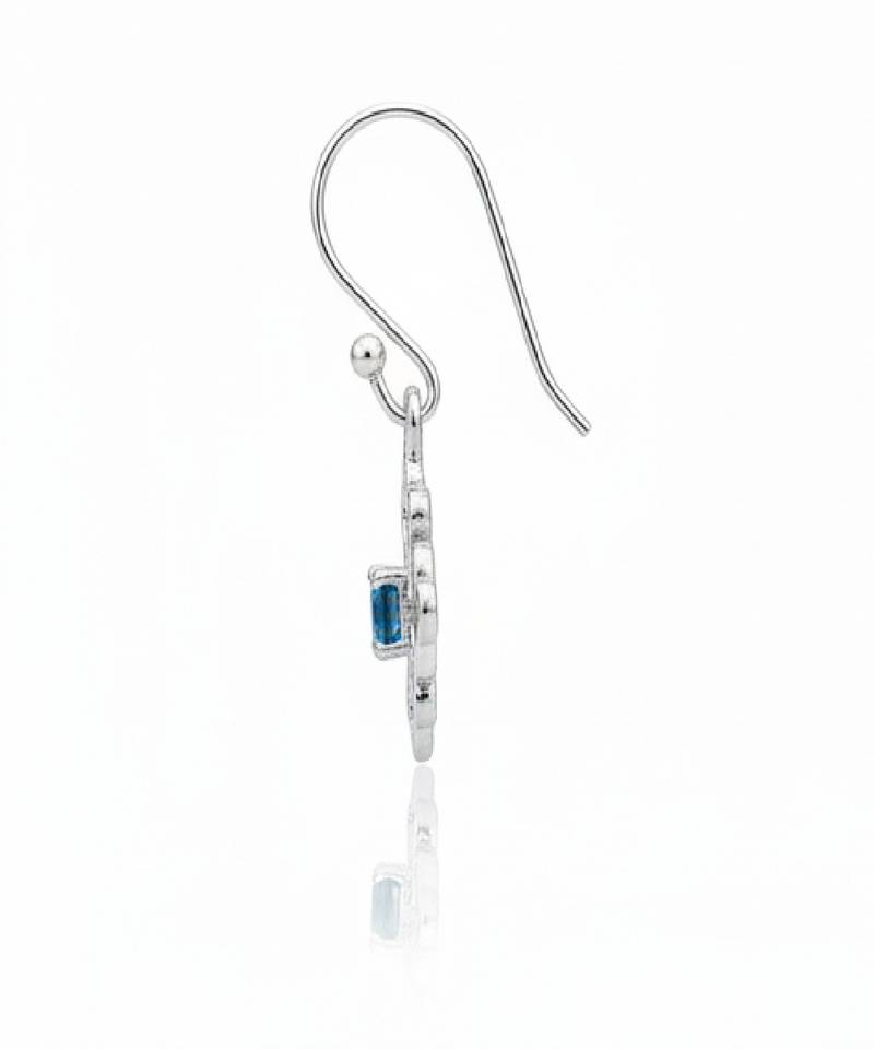 Pure 925 silver snow blue topaz earrings for women