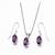 Pure 925 silver amethyst set for women