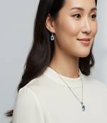 Pure 925 silver blue topaz set for women