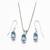 Pure 925 silver blue topaz set for women