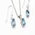 Pure 925 silver blue topaz set for women